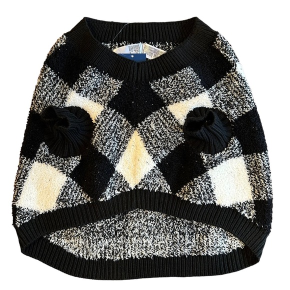 NEW Old Navy Cozy Printed Sweater for Pets in Black Buffalo Plaid SZ Large - Picture 4 of 9